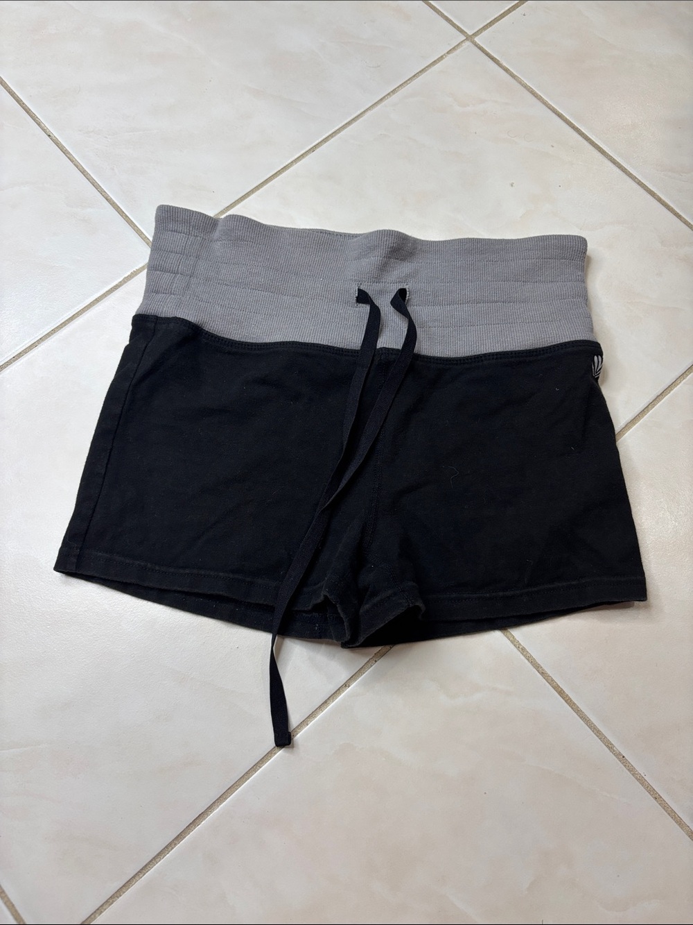 Forever 21 Black Shorts with Gray Fold-Over Waistband